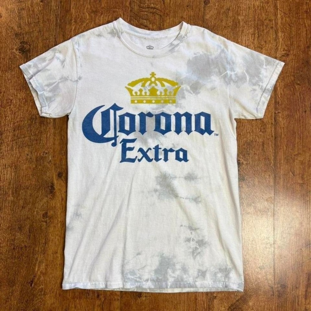 Corona Extra white tie-dye t-shirt, faded.